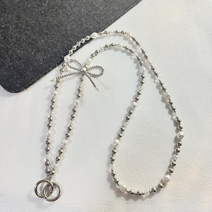 Elegant Pearl and Silver Necklace Kalsten