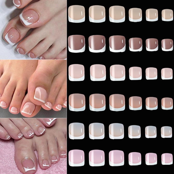 French Tip Gel Toenail Set Kalsten