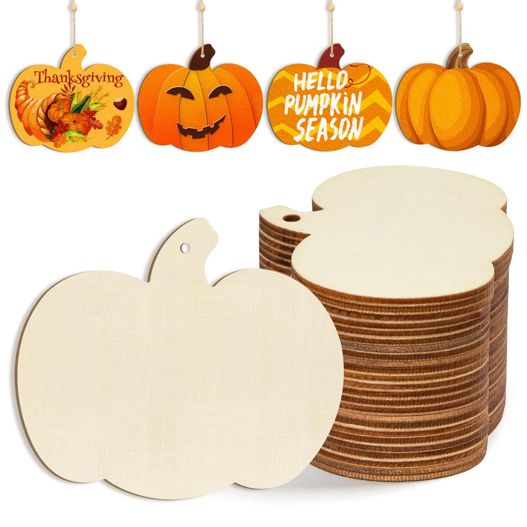 Multi-piece pumpkin-shaped wooden pendant craft set for painting