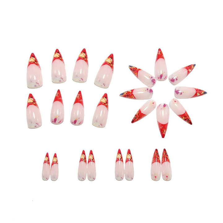 Glittering Stiletto Artificial Nails Kalsten