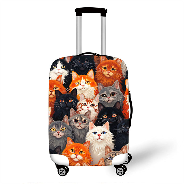 Unisex hard shell suitcase with colorful cat design Kalsten