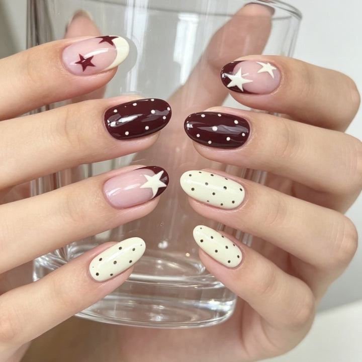 Stylish star design artificial nails Kalsten