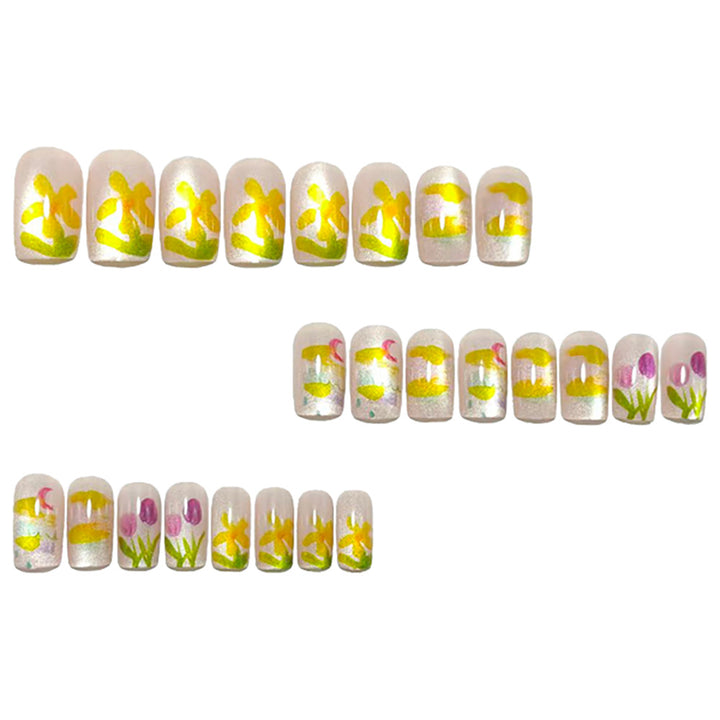 Artificial nails with colorful spring design Kalsten