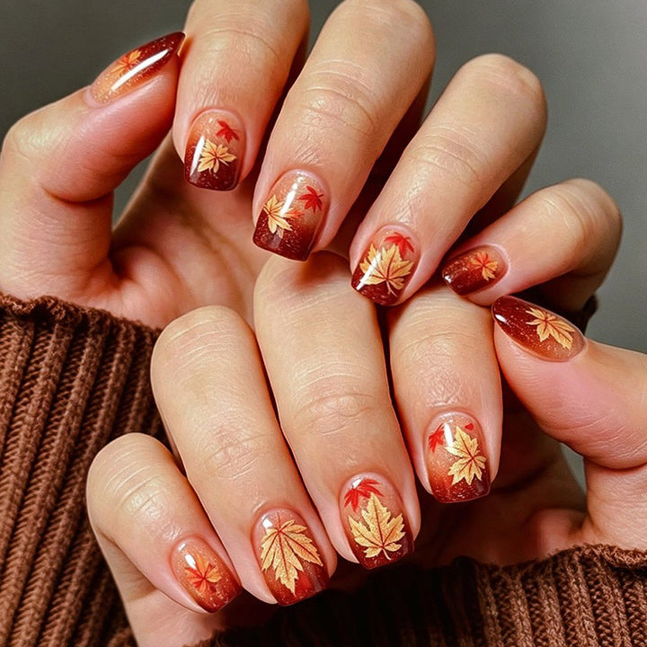 Autumn Leaf Design Nail Art Kalsten