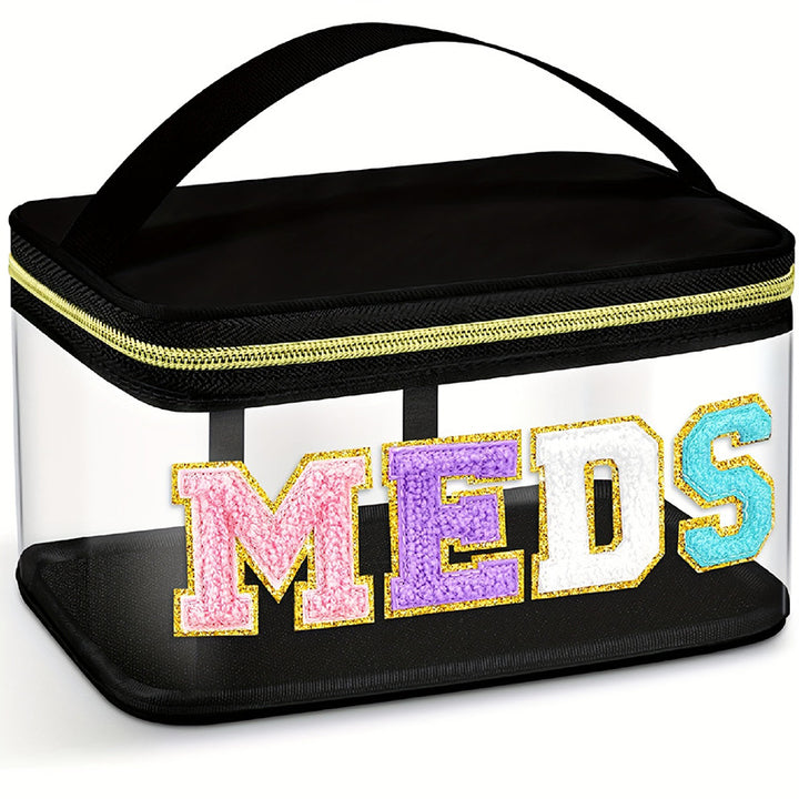 Transparent cosmetic organizer bag with glitter details Kalsten