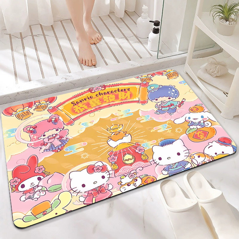 Cute Cartoon-Themed Absorbent Bath Mat