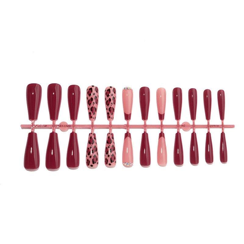 Decorative Press-On Nail Set with Stylish Leopard Accents kalsten
