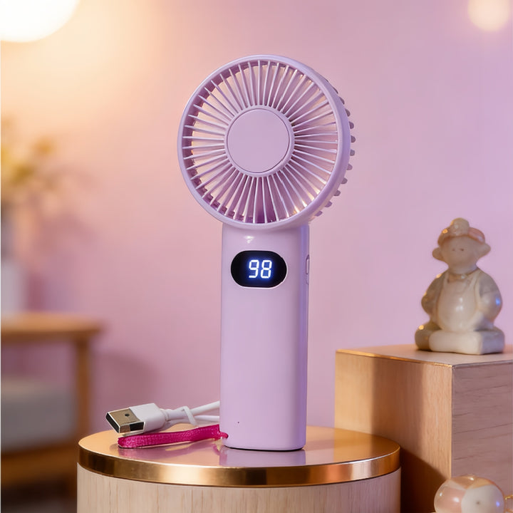 Women's Portable Mini Handheld Fan with LCD Display Kalsten