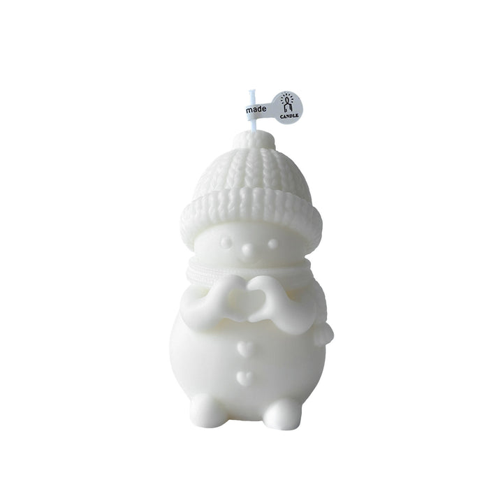 Snowman-Themed Decorative Candle