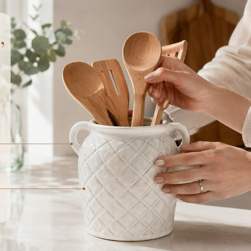 Elegant ceramic container with patterns Kalsten