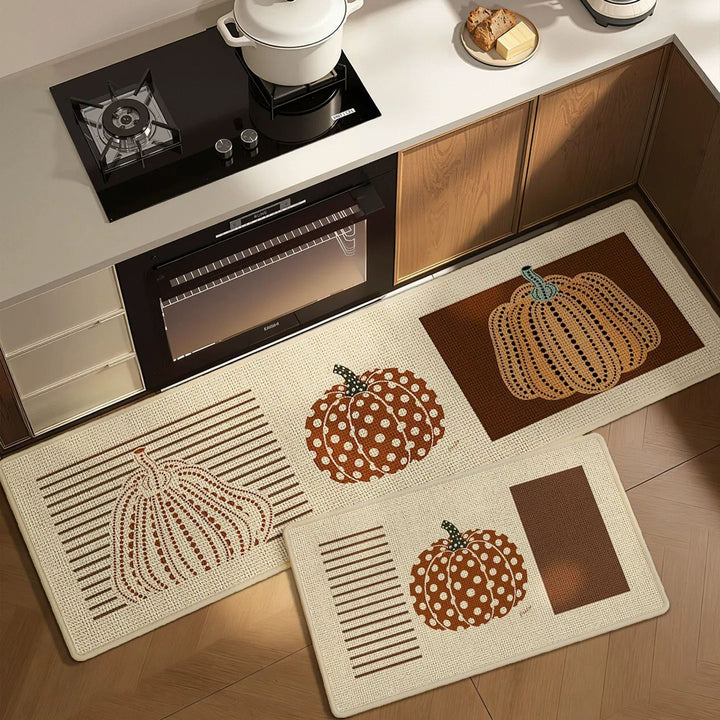 Pumpkin-Themed Kitchen Comfort Mat