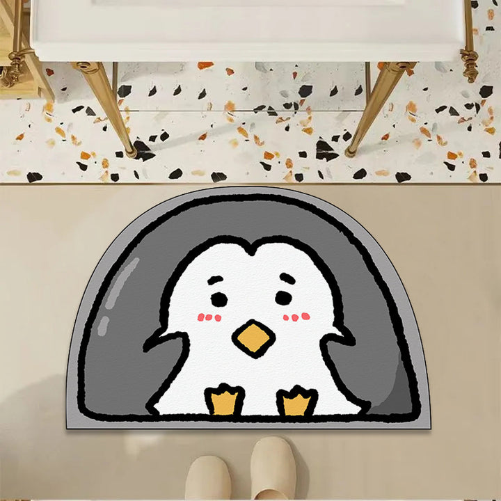 Cute Penguin-Themed Floor Mat