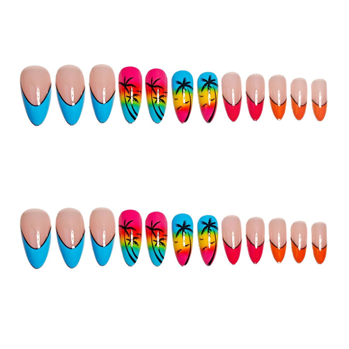 Tropical Sunset Nail Art