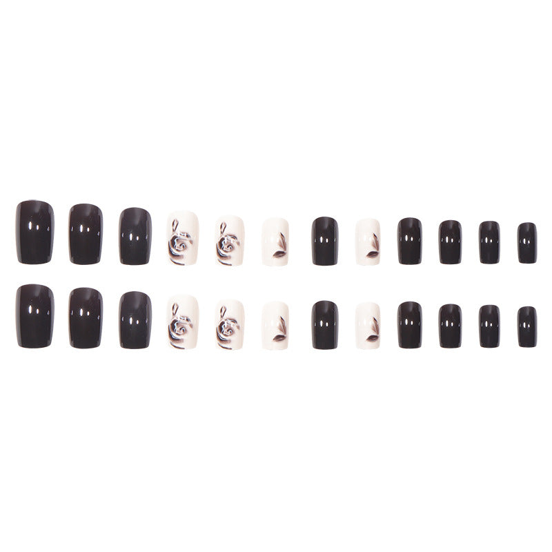 Elegant Floral Design Acrylic Press-On Nails Kalsten
