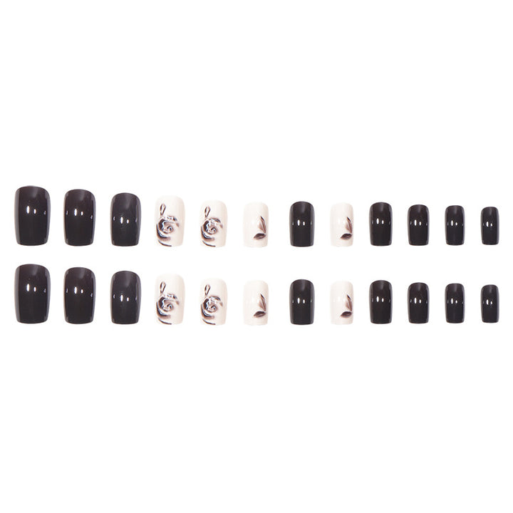 Elegant Floral Design Acrylic Press-On Nails Kalsten