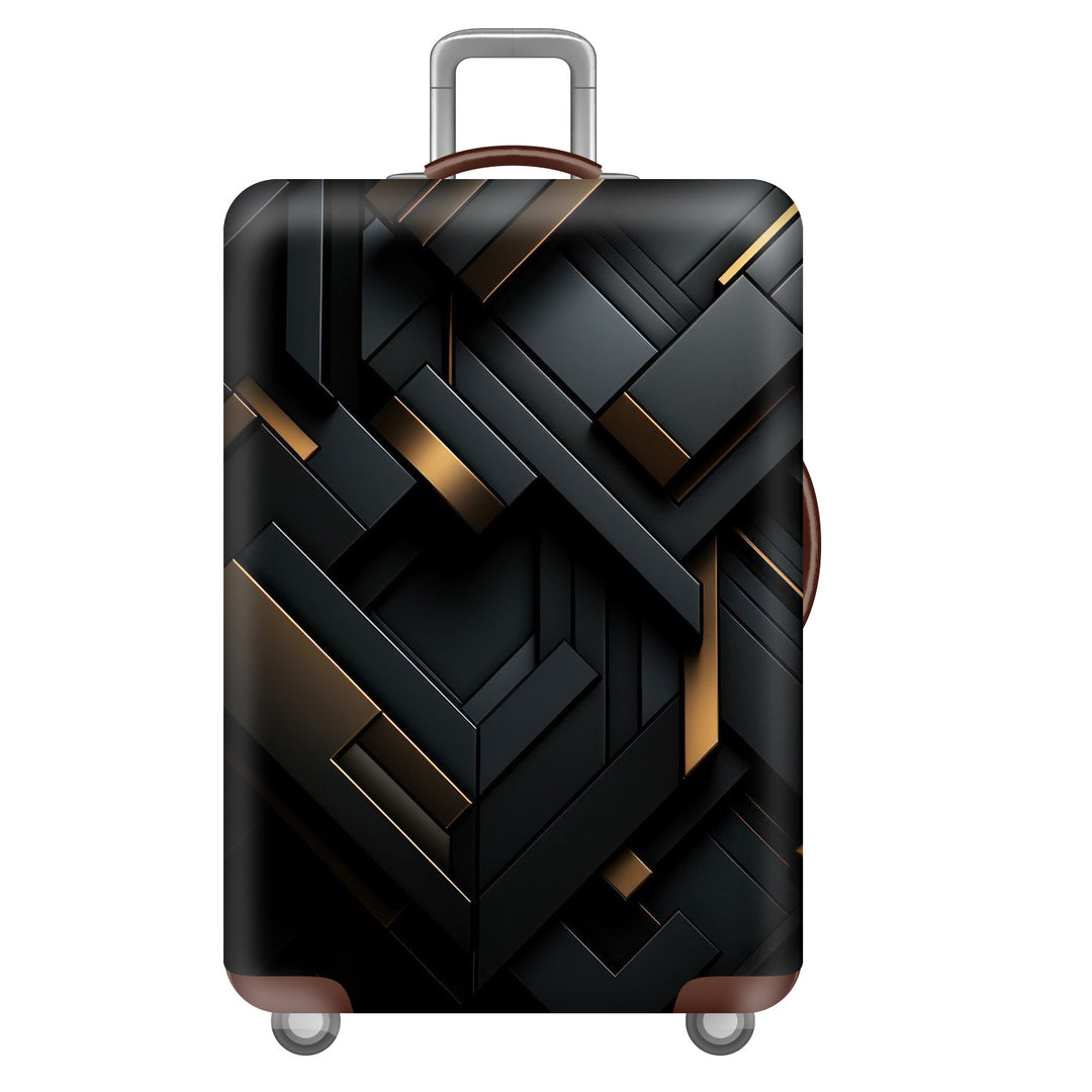 Unisex large hard shell suitcase with sturdy trolley handle and elastic motif protective cover superhero design Kalsten