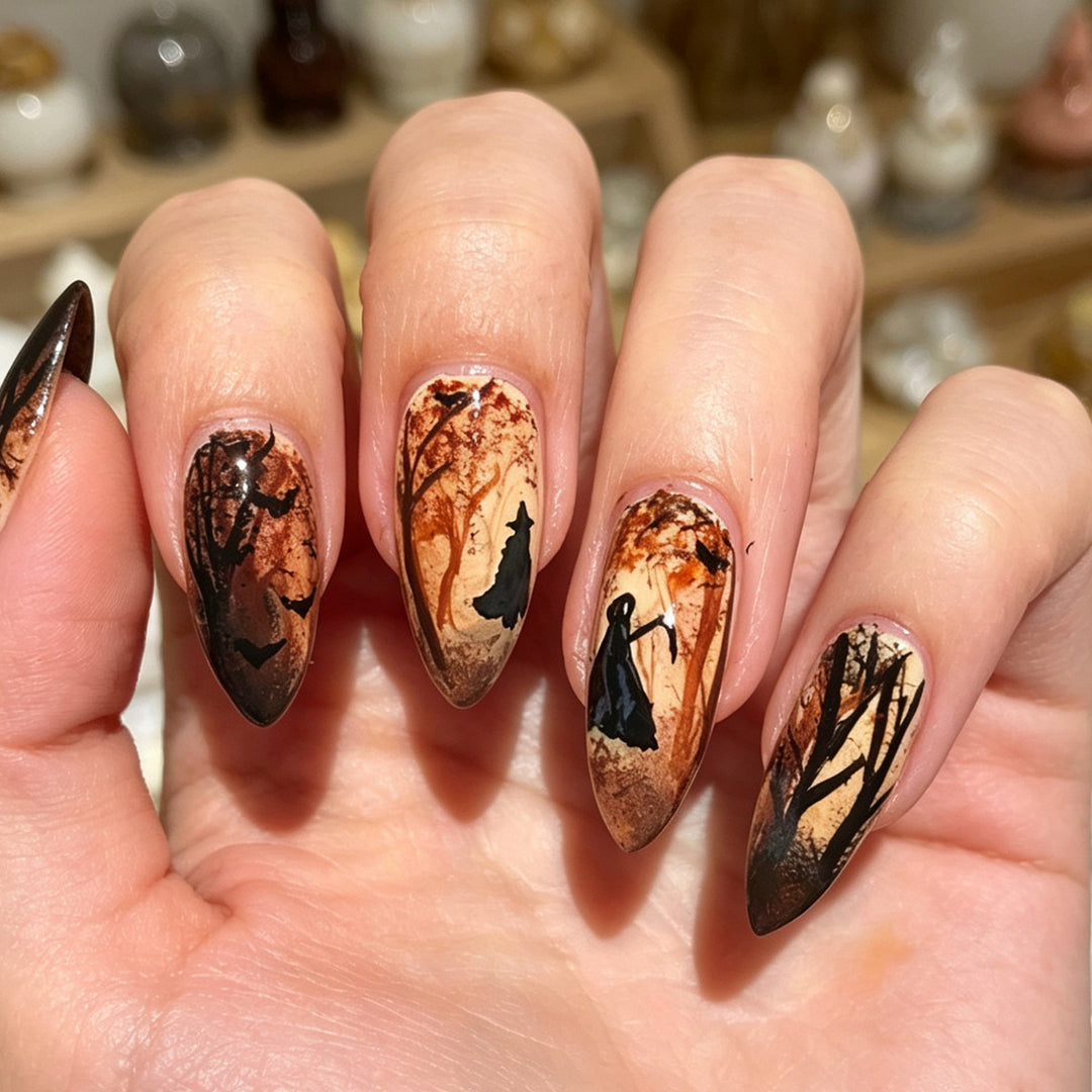 Artificial Nails in Creative Autumn Forest Design Kalsten