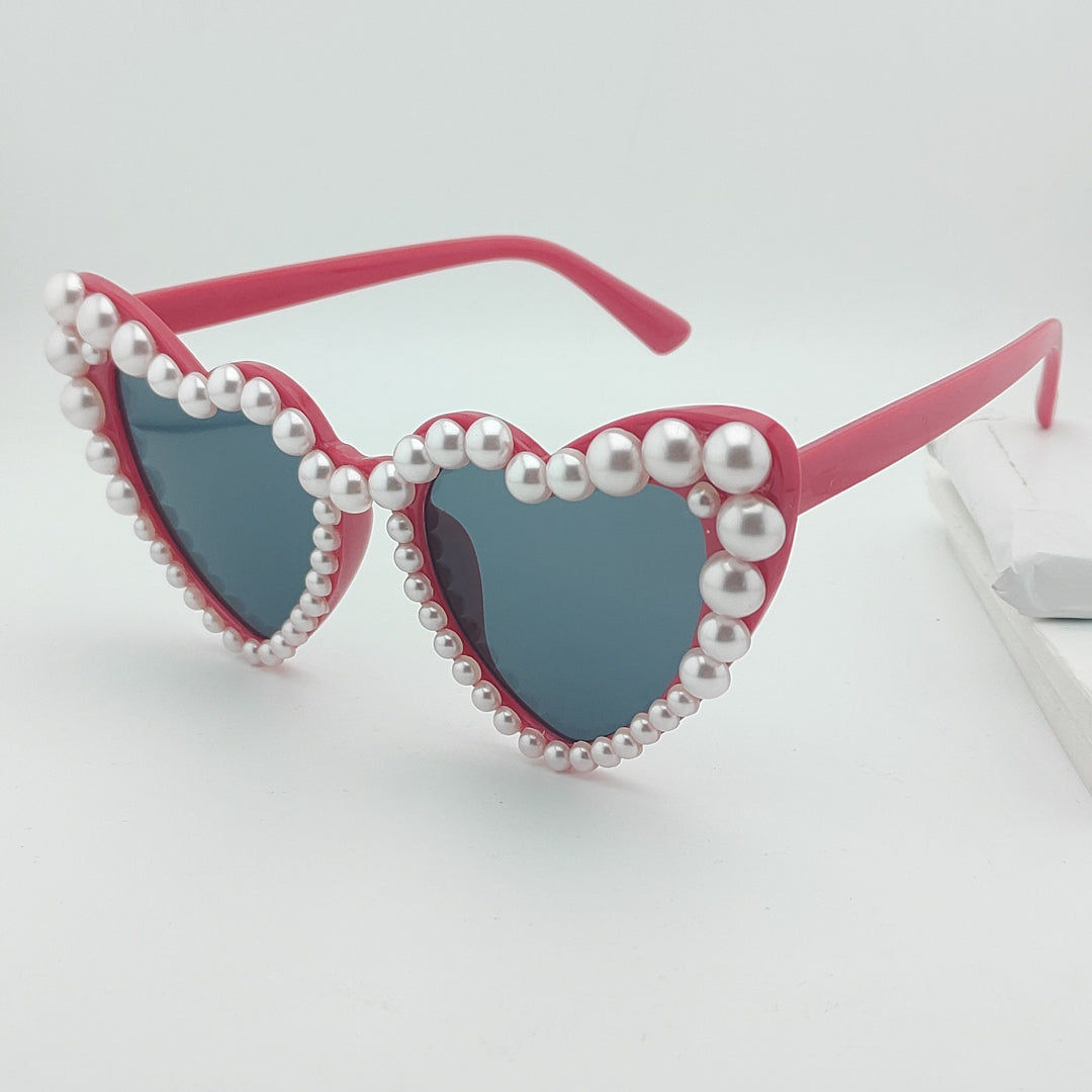 Heart-Shaped Pearl-Accented Sunglasses Kalsten