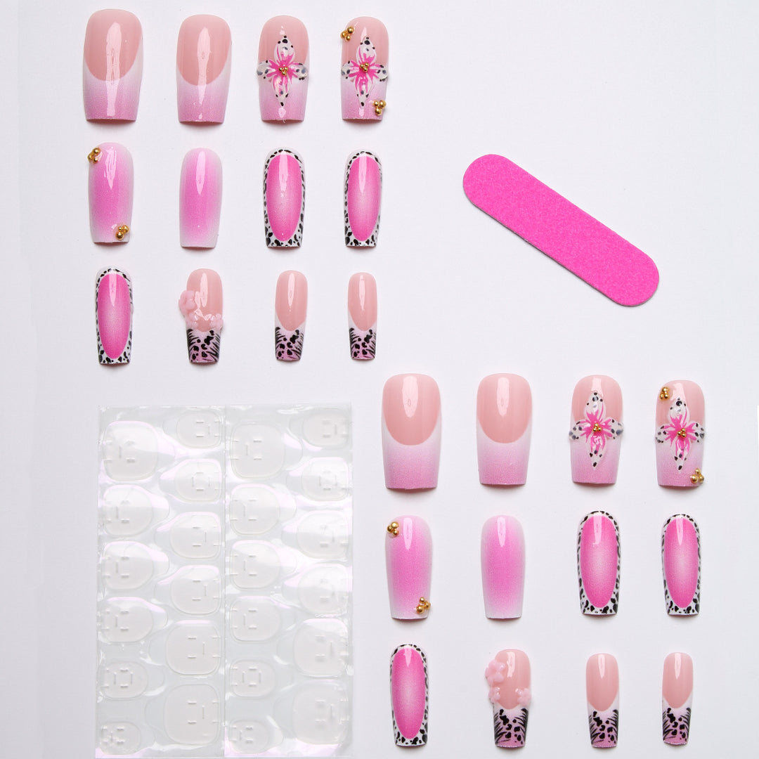 Exclusive artificial nail tips with floral accents Kalsten