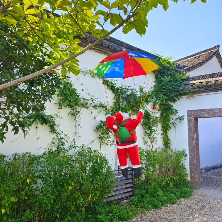 Decorative Santa Claus figure with parachute