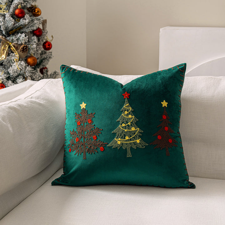 Decorative Holiday Throw Pillow with Deer Silhouette