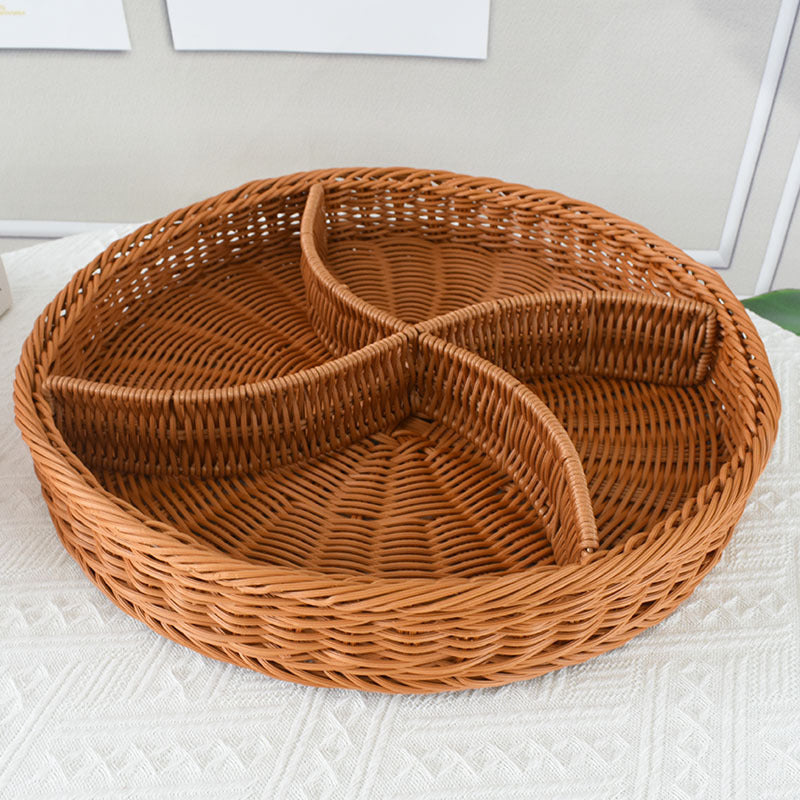 Artisan Woven Round Storage Tray Kalsten
