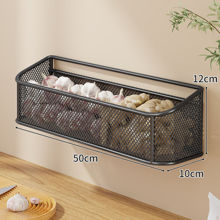 Wall-Mounted Ventilated Metal Mesh Kitchen Produce Basket
