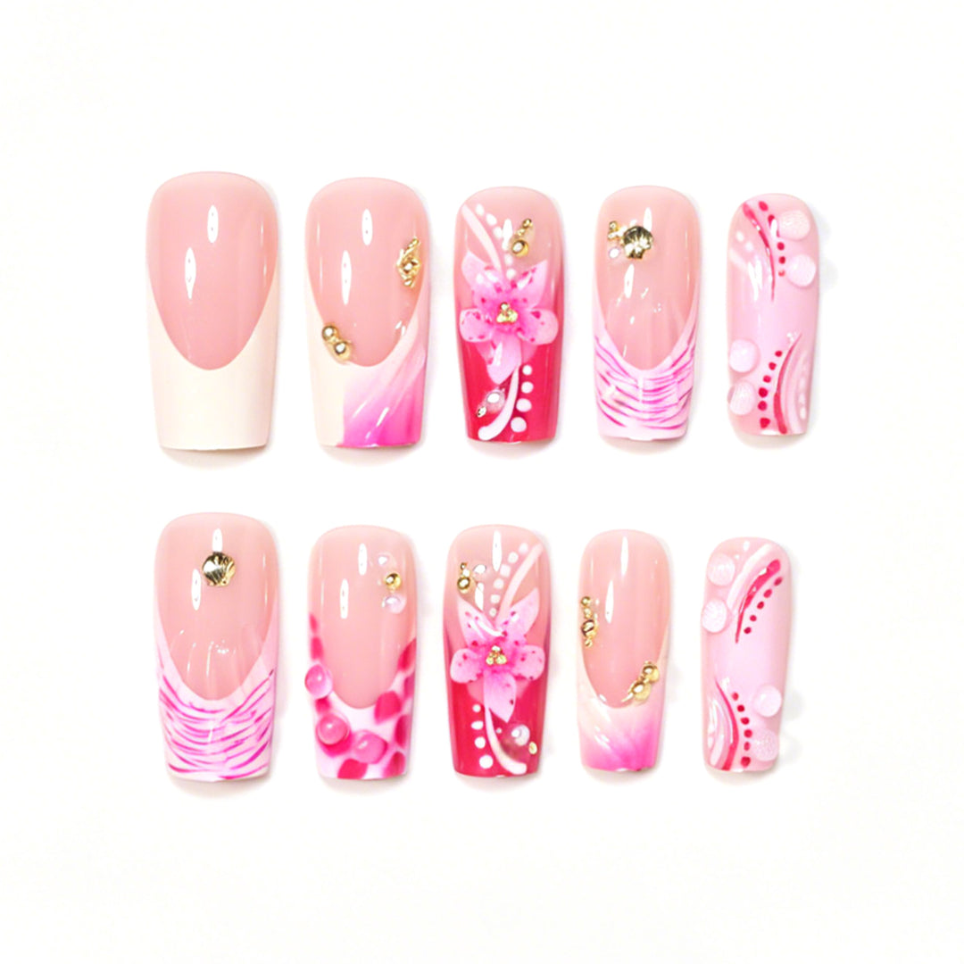 Artistic Decorated Press-On Nail Set Kalsten