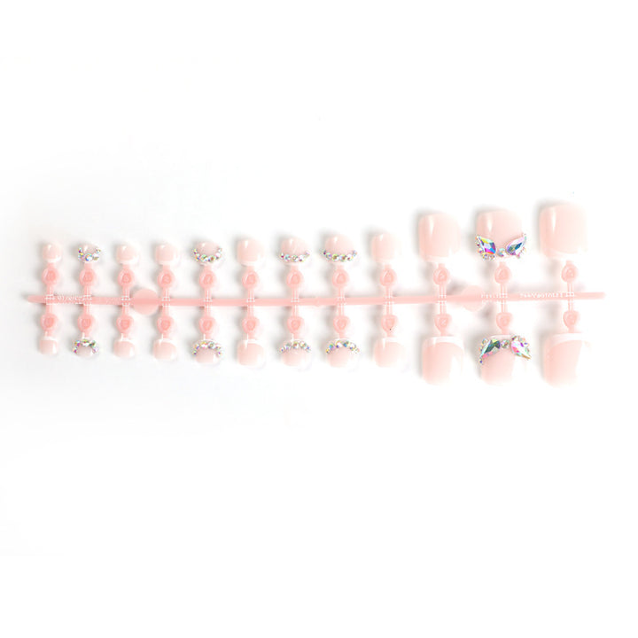 Decorative Press-On Nail Art Set with 3D Butterfly Accents kalsten