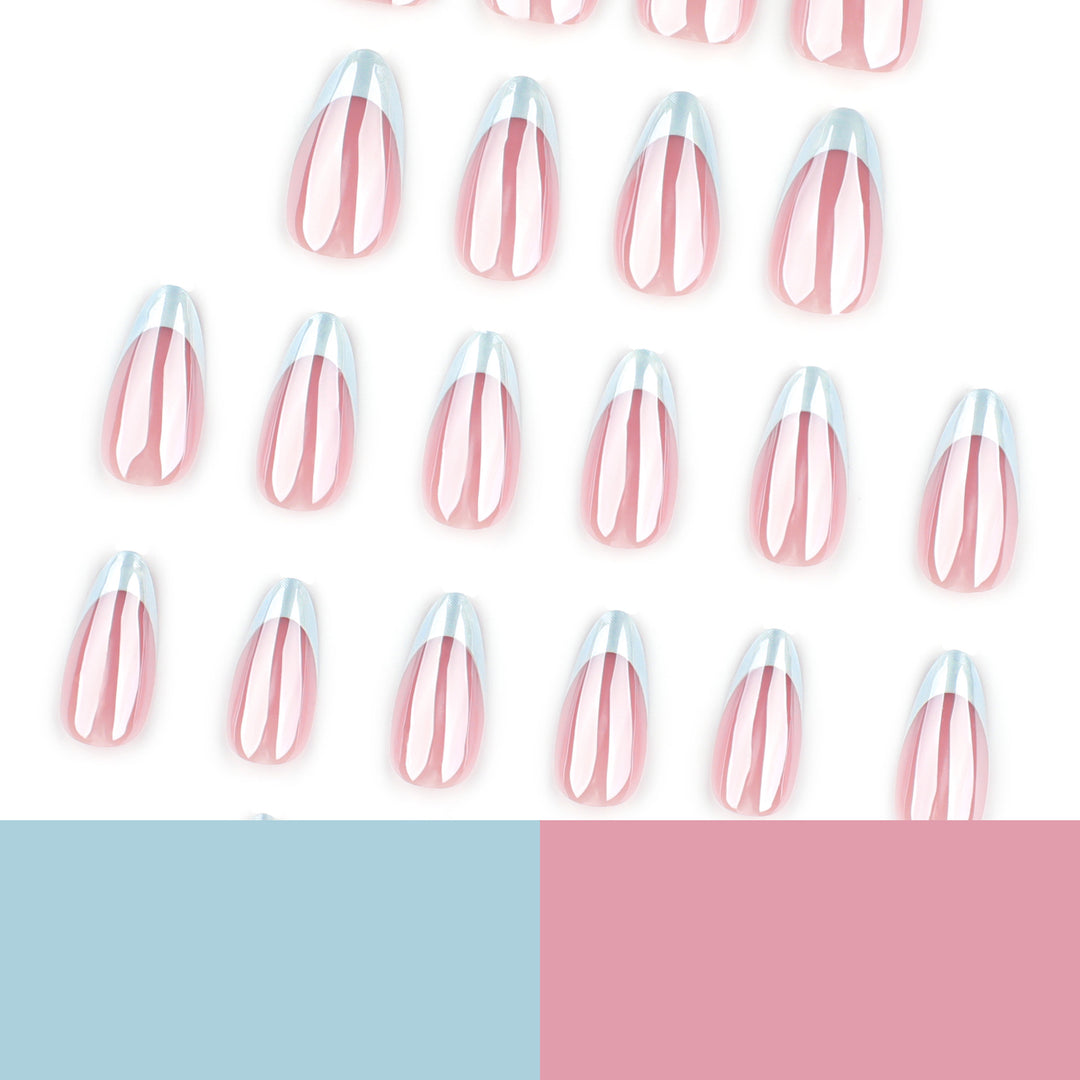 Elegant stiletto nails with high-gloss French tip design Kalsten