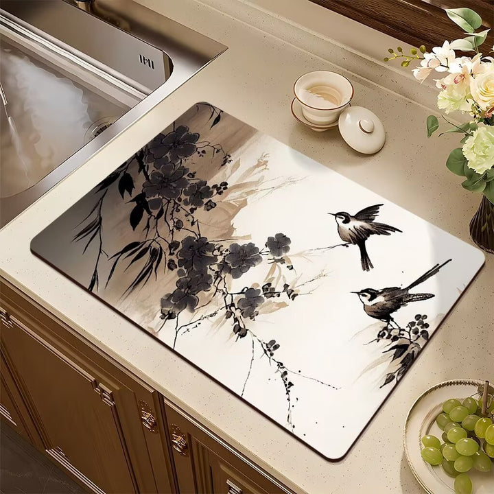 Artistic Floral Design Kitchen Mat Kalsten