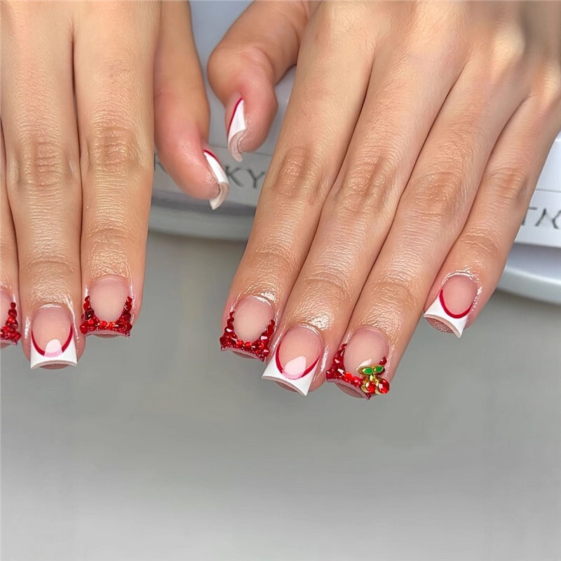 Decorative Rhinestone-Detail Press-On Nail Art Kalsten