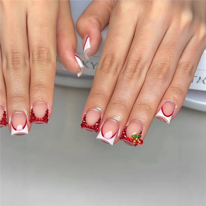 Decorative Rhinestone-Detail Press-On Nail Art Kalsten
