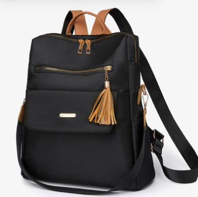 Multi-Functional Backpack with Decorative Tassel Kalsten