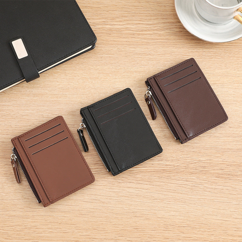Compact Zippered Leather Cardholder Kalsten