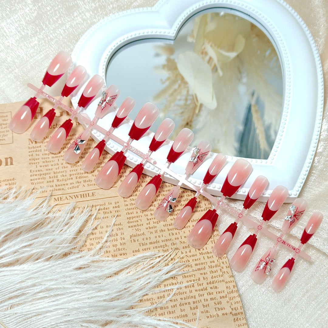 Artificial Nail Set with Elegant 3D Flower Decorations Kalsten