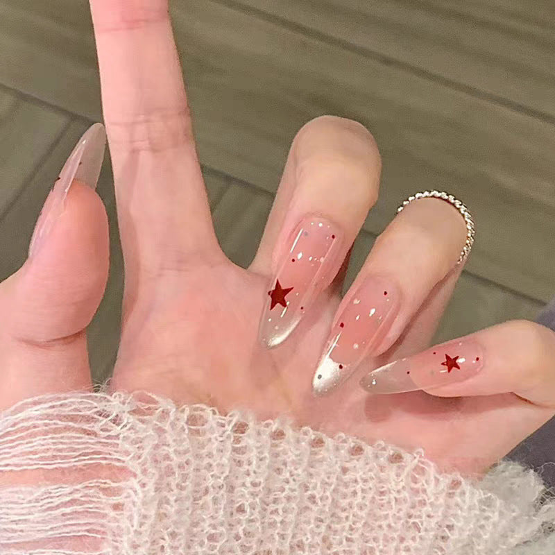 Floral-Embellished Stiletto Nail Art