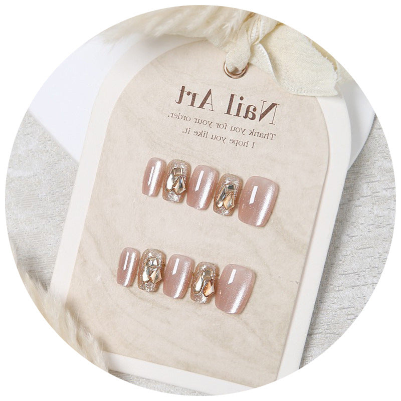 Glamorous Rhinestone-Embellished Press-On Nail Art Kalsten