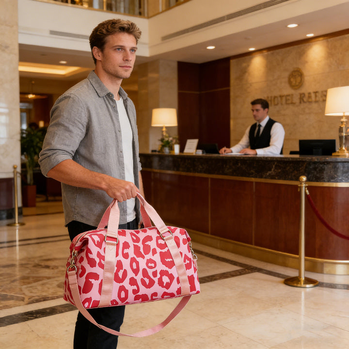 Stylish Leopard Print Travel Duffle Bag