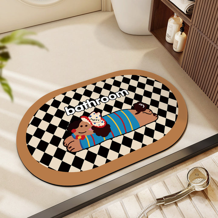 Cute Cartoon Dog Bath Mat Kalsten