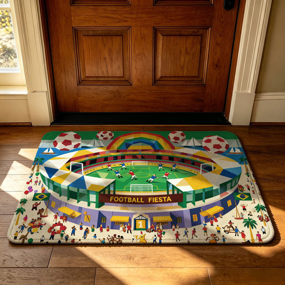 Decorative Football-Themed Area Mat