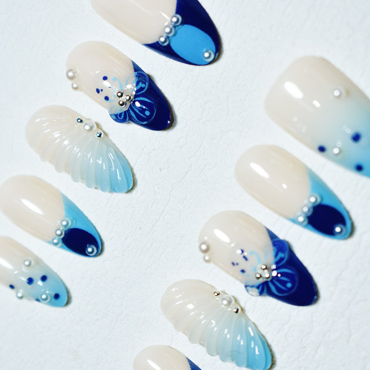 Decorative Press-On Nail Art Set with 3D Accents Kalsten