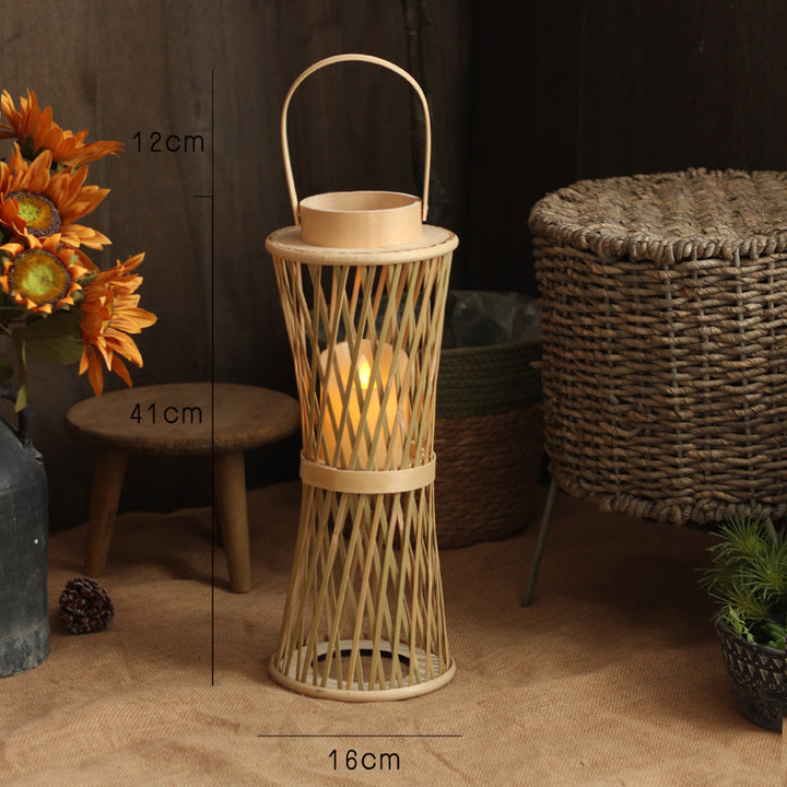 Elegant lamp stand made of woven material Kalsten
