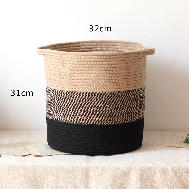Stylish storage bucket made of woven natural material Kalsten