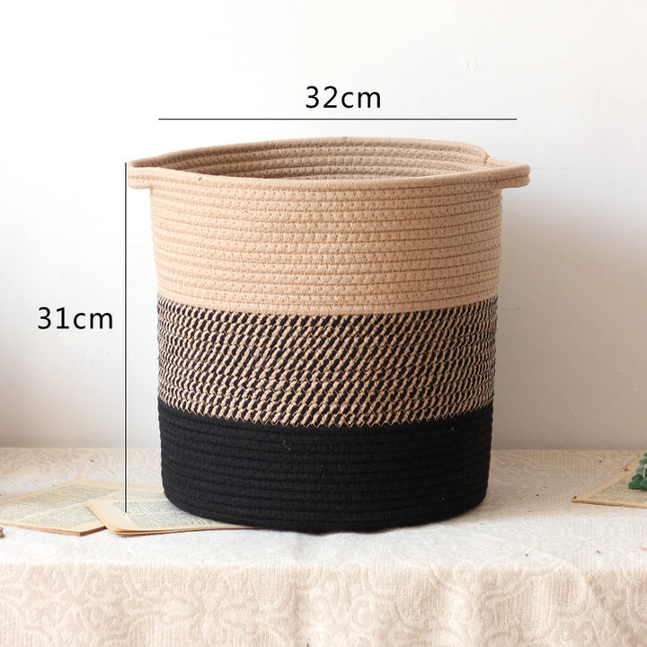 Stylish storage bucket made of woven natural material Kalsten