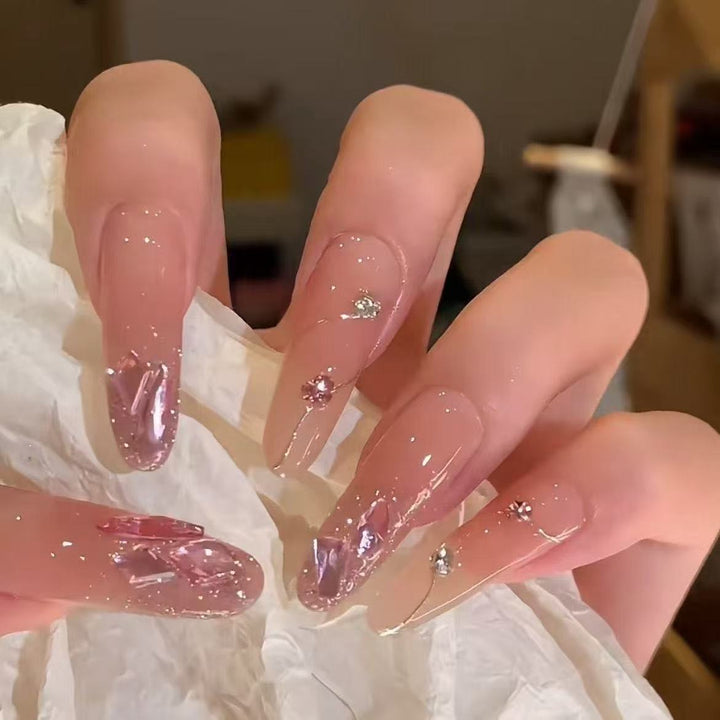 Artistic Nail Extensions with Glitter Accents Kalsten