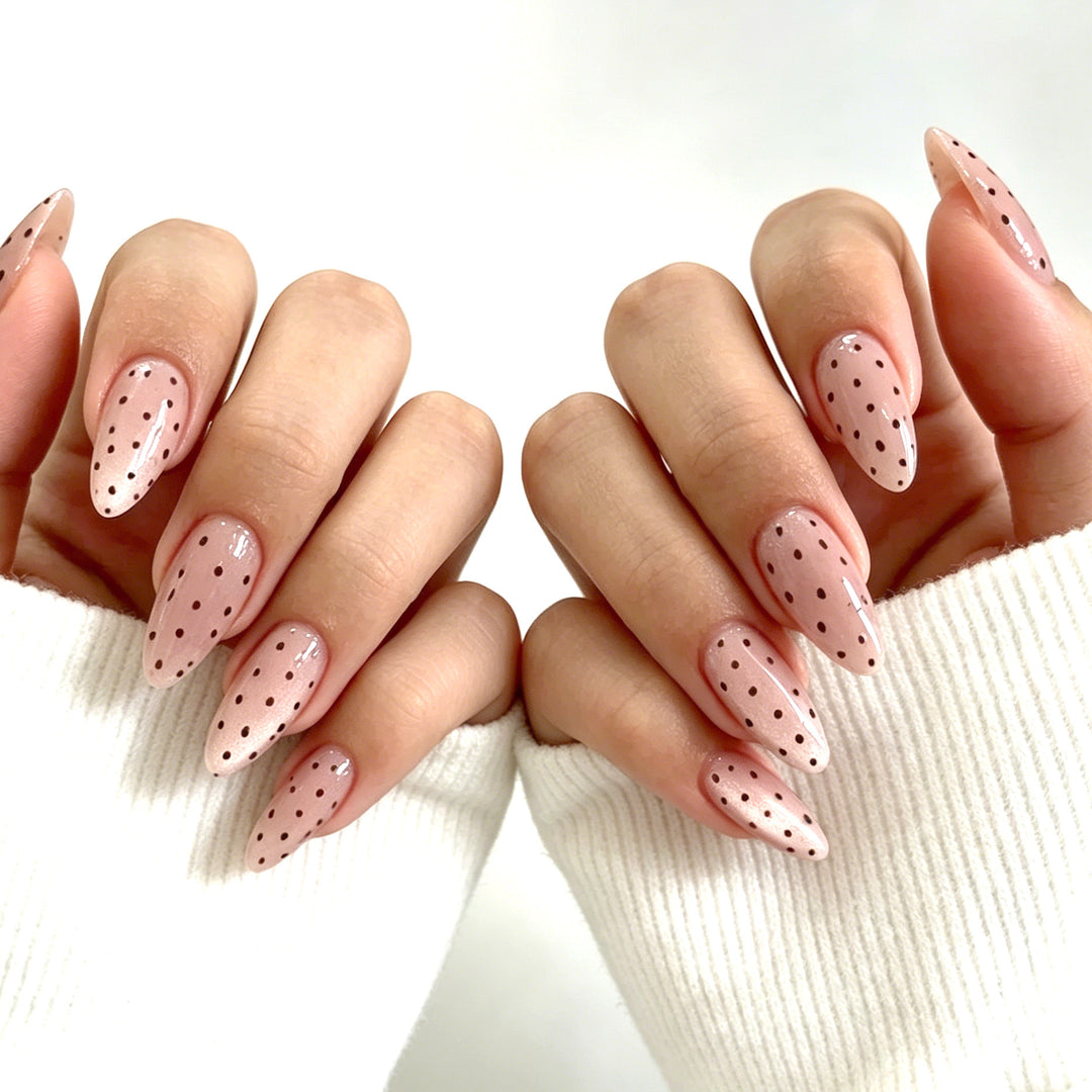 Elegant Polka Dot Acrylic Nail Enhancements Kalsten