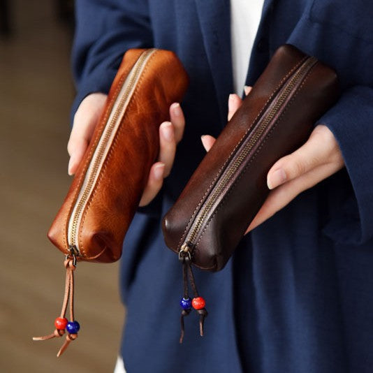 Elegant Leather Pencil Case