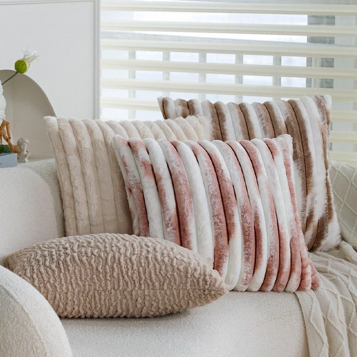 Rectangular Sherpa pillowcase with wavy plush texture and hidden zipper Kalsten