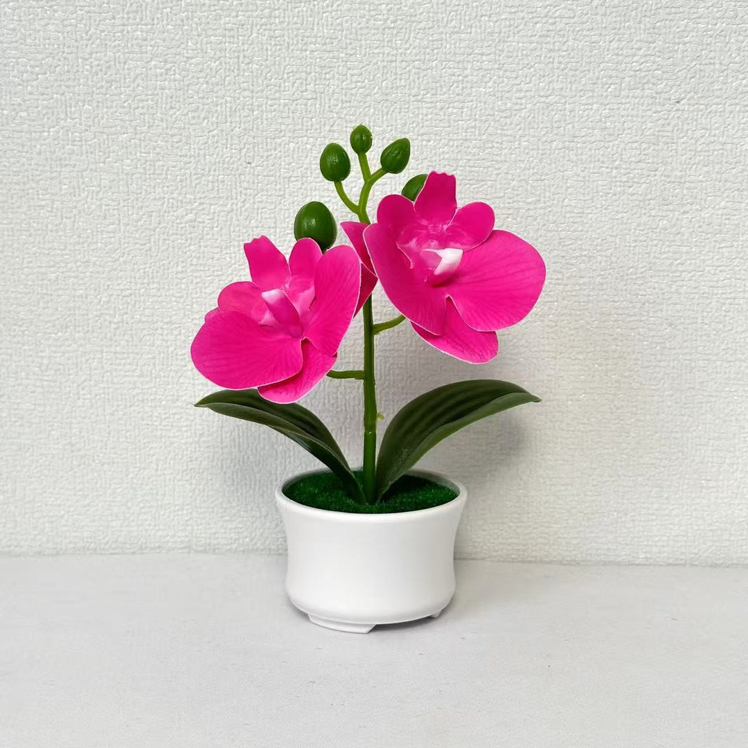 Elegant Artificial Orchid Plant Arrangement for Indoor Decor